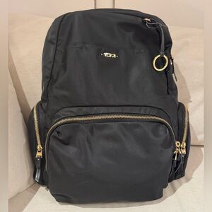 Tumi Voyageur Black Backpack with Gold Details
